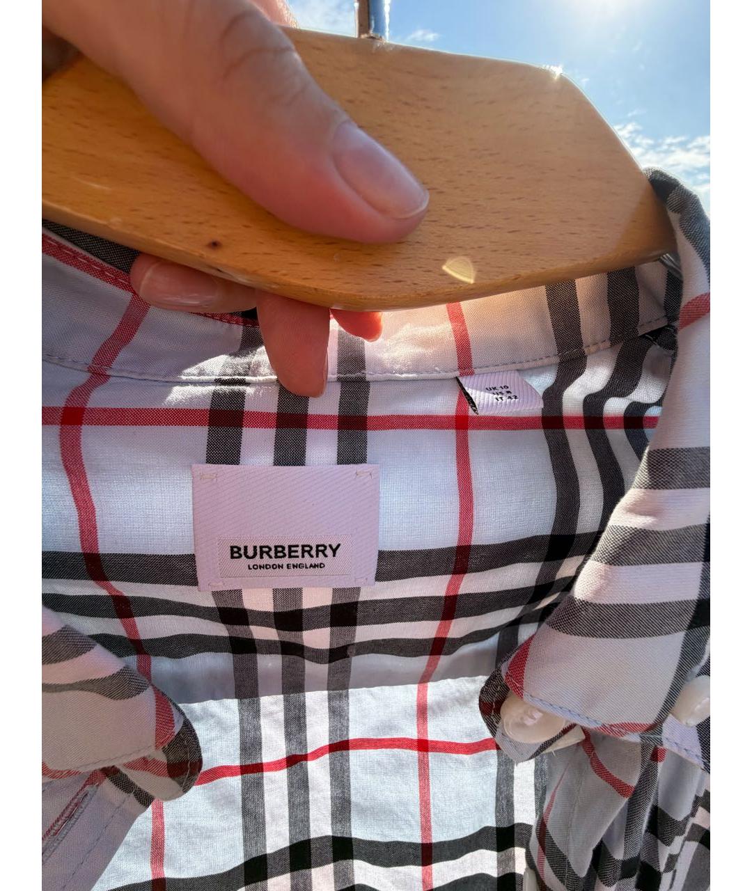 BURBERRY Голубая хлопковая рубашка, фото 5