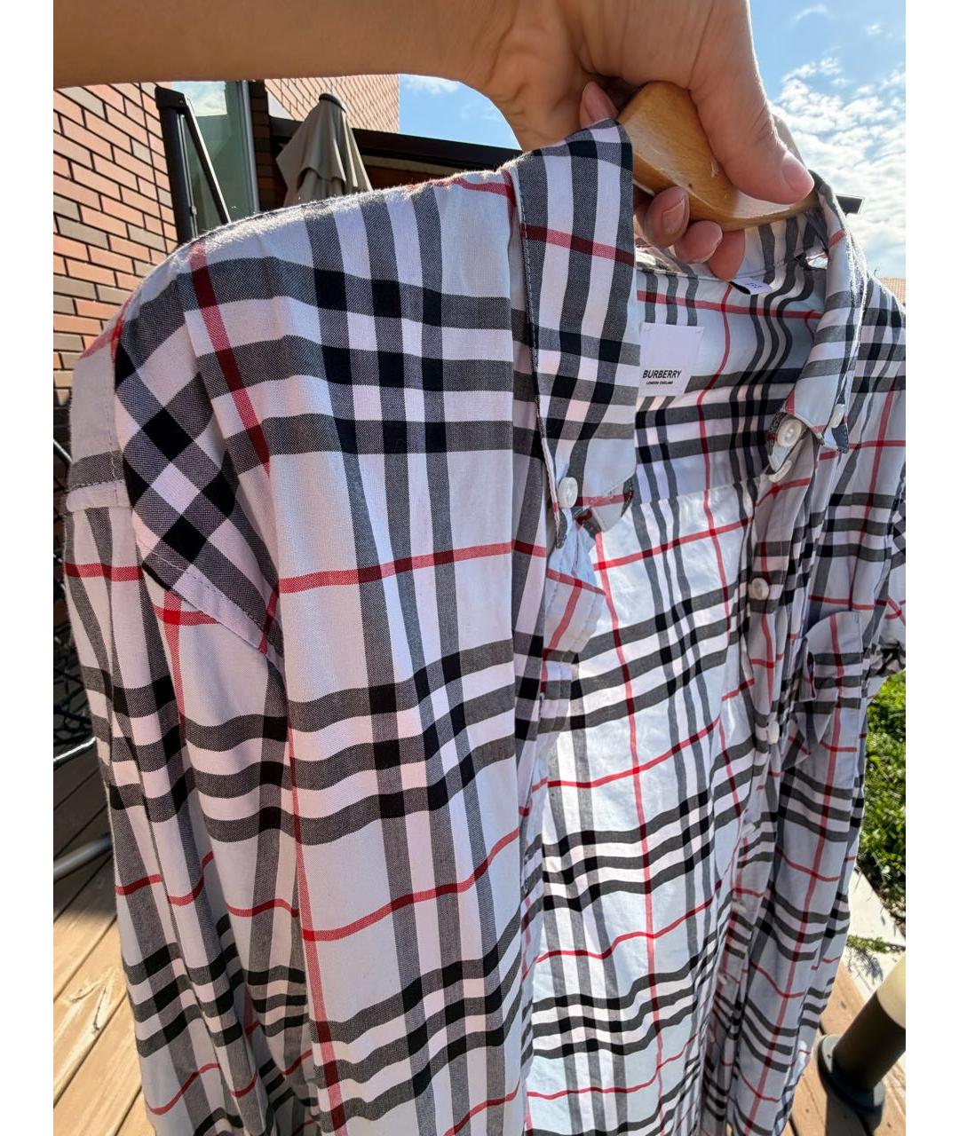 BURBERRY Голубая хлопковая рубашка, фото 4