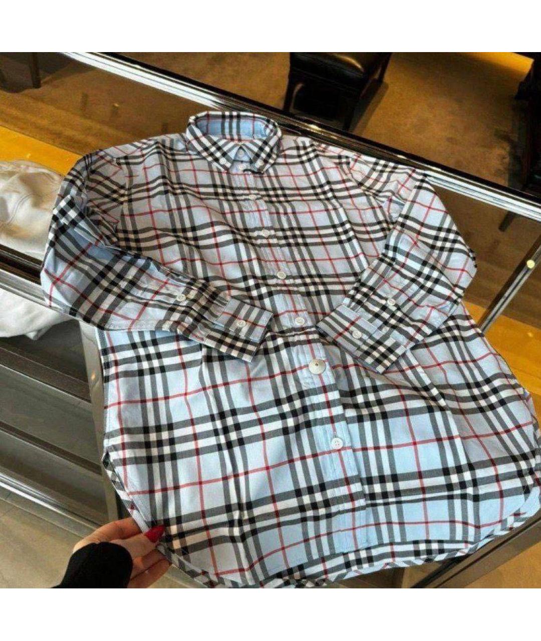 BURBERRY Голубая хлопковая рубашка, фото 7
