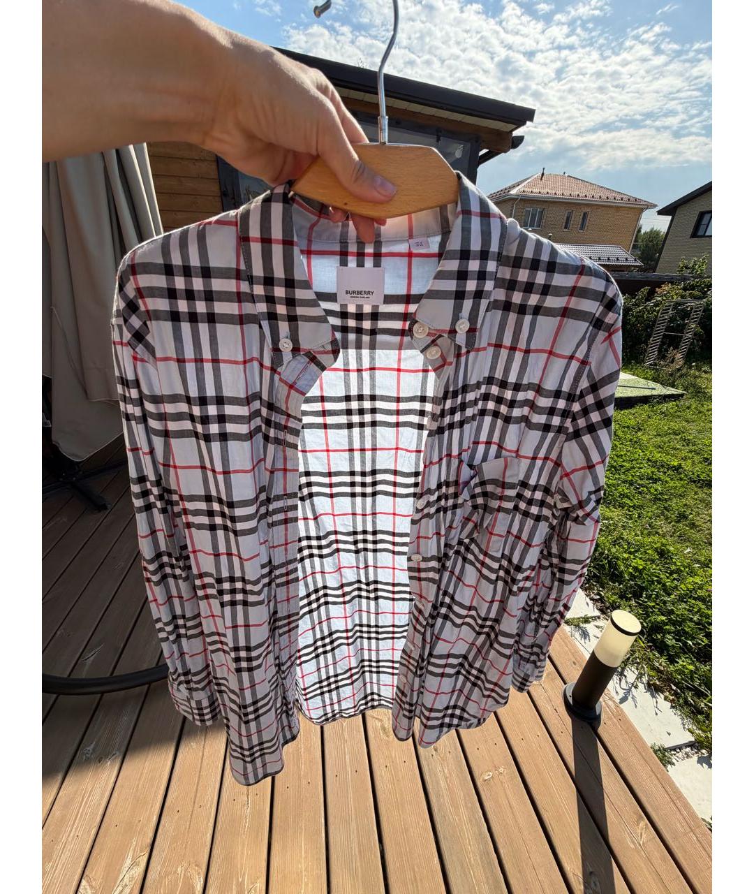 BURBERRY Голубая хлопковая рубашка, фото 2