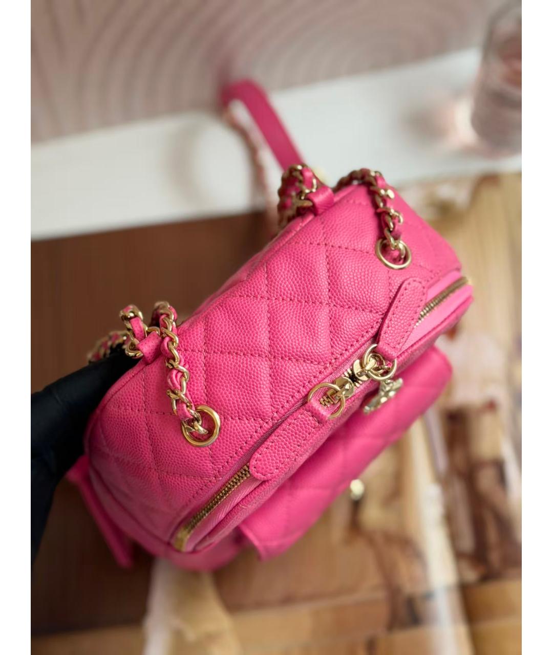 CHANEL Розовый кожаный рюкзак, фото 3