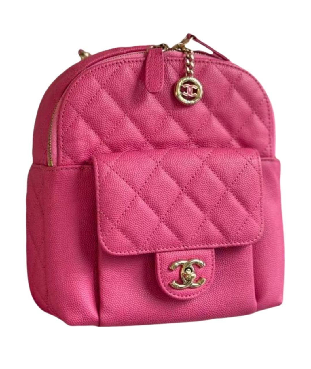 CHANEL Розовый кожаный рюкзак, фото 1