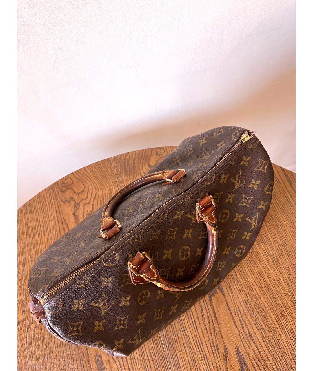 LOUIS VUITTON Коричневая сумка с короткими ручками из канвы, фото 4