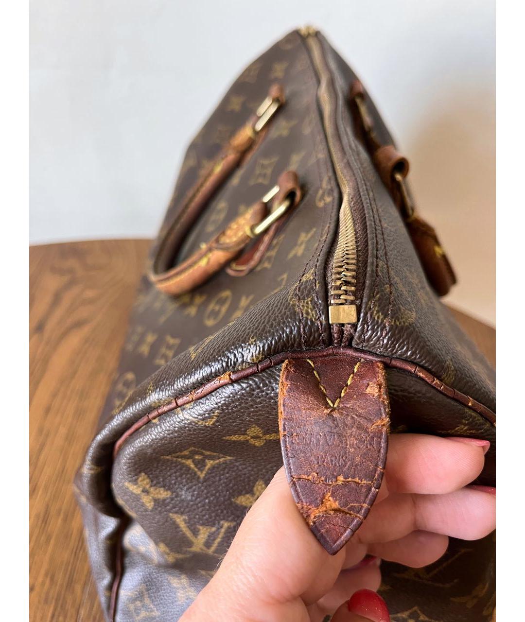 LOUIS VUITTON Коричневая сумка с короткими ручками из канвы, фото 6