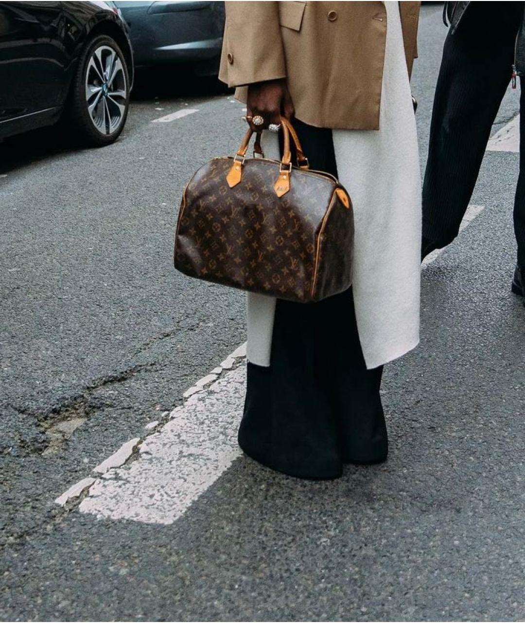 LOUIS VUITTON Коричневая сумка с короткими ручками из канвы, фото 8