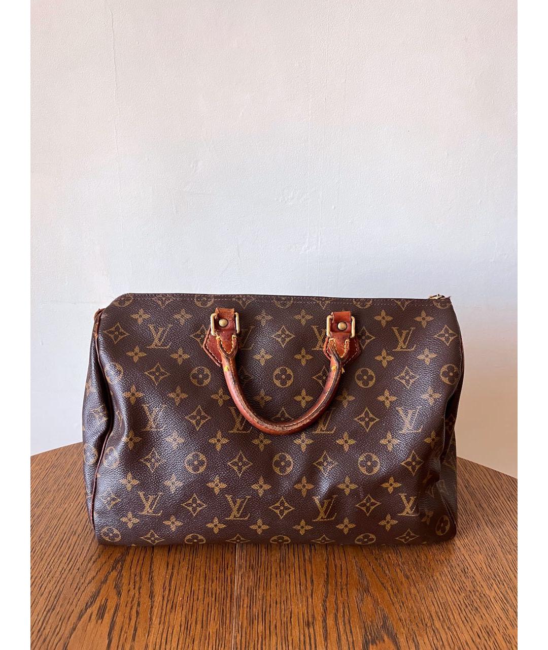 LOUIS VUITTON Коричневая сумка с короткими ручками из канвы, фото 2