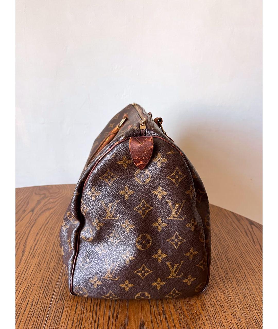 LOUIS VUITTON Коричневая сумка с короткими ручками из канвы, фото 7