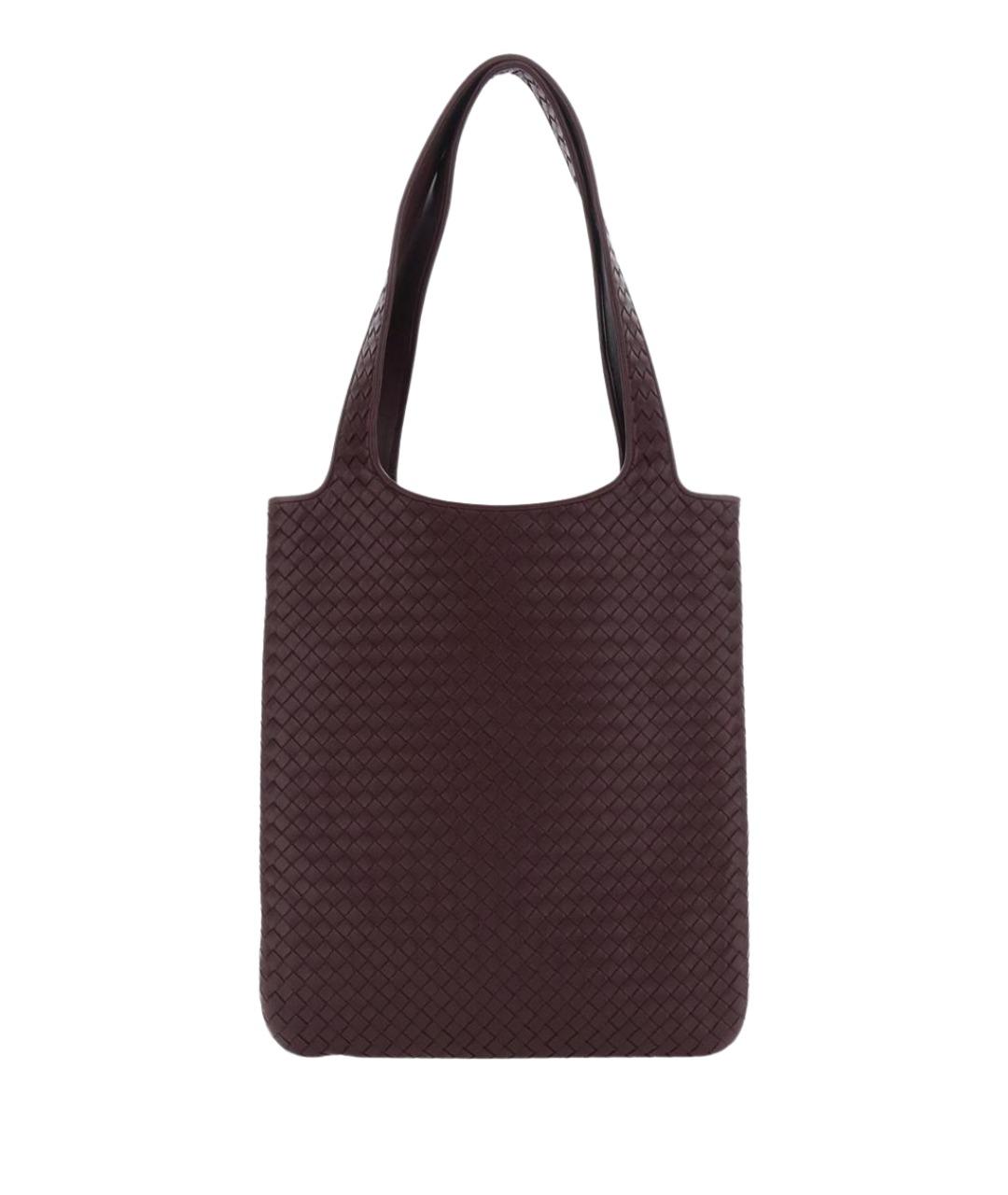 BOTTEGA VENETA Бордовая кожаная сумка тоут, фото 1
