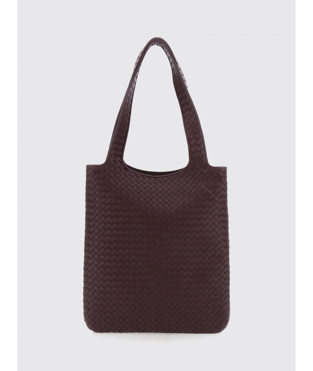 BOTTEGA VENETA Бордовая кожаная сумка тоут, фото 2