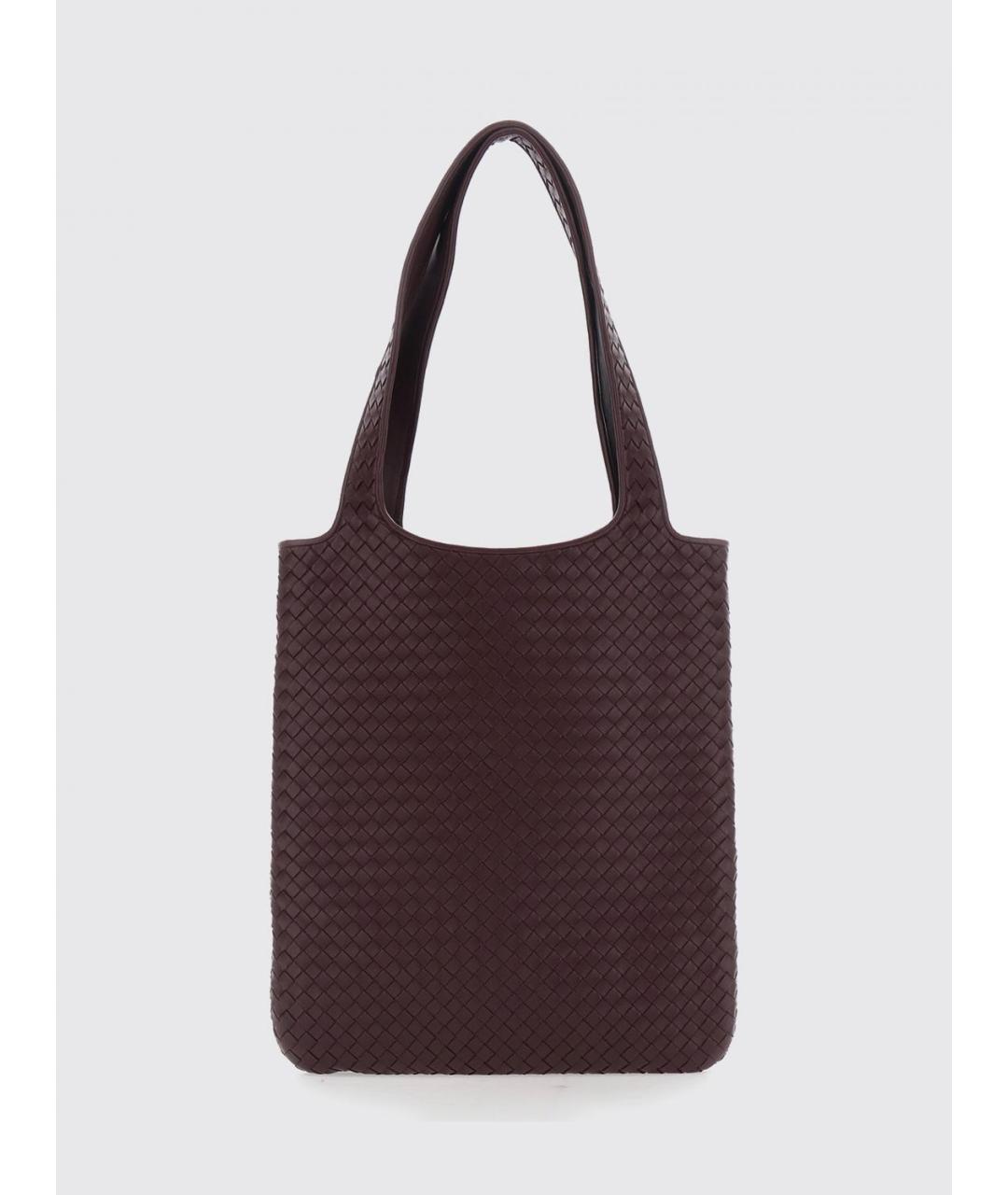 BOTTEGA VENETA Бордовая кожаная сумка тоут, фото 4