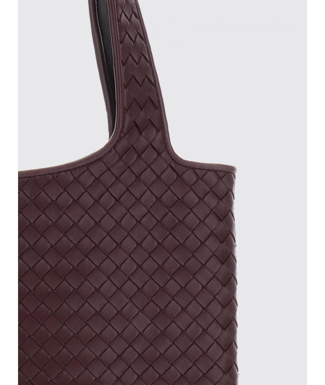 BOTTEGA VENETA Бордовая кожаная сумка тоут, фото 3