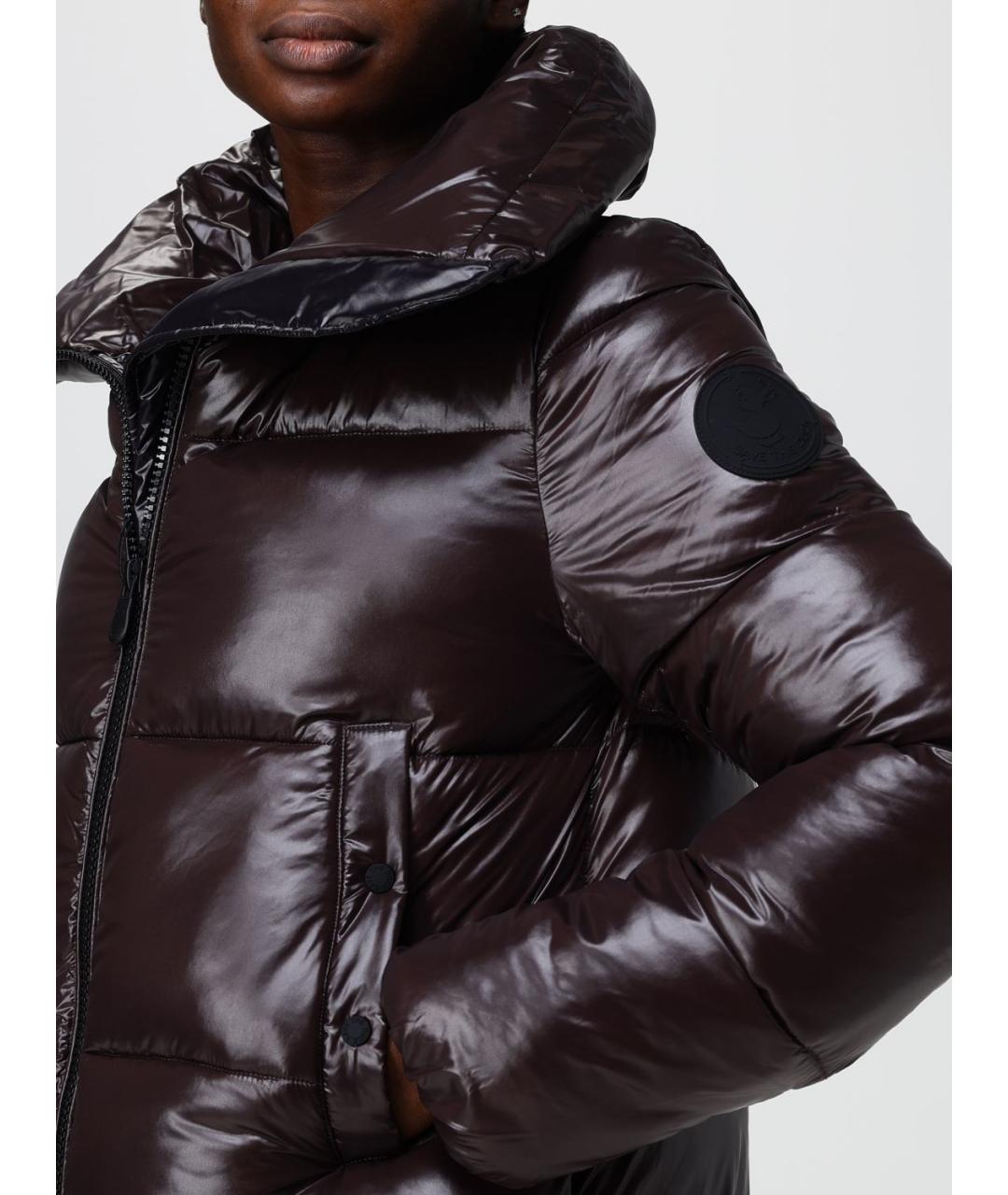 SAVE THE DUCK Коричневый полиэстеровый пуховик, фото 4