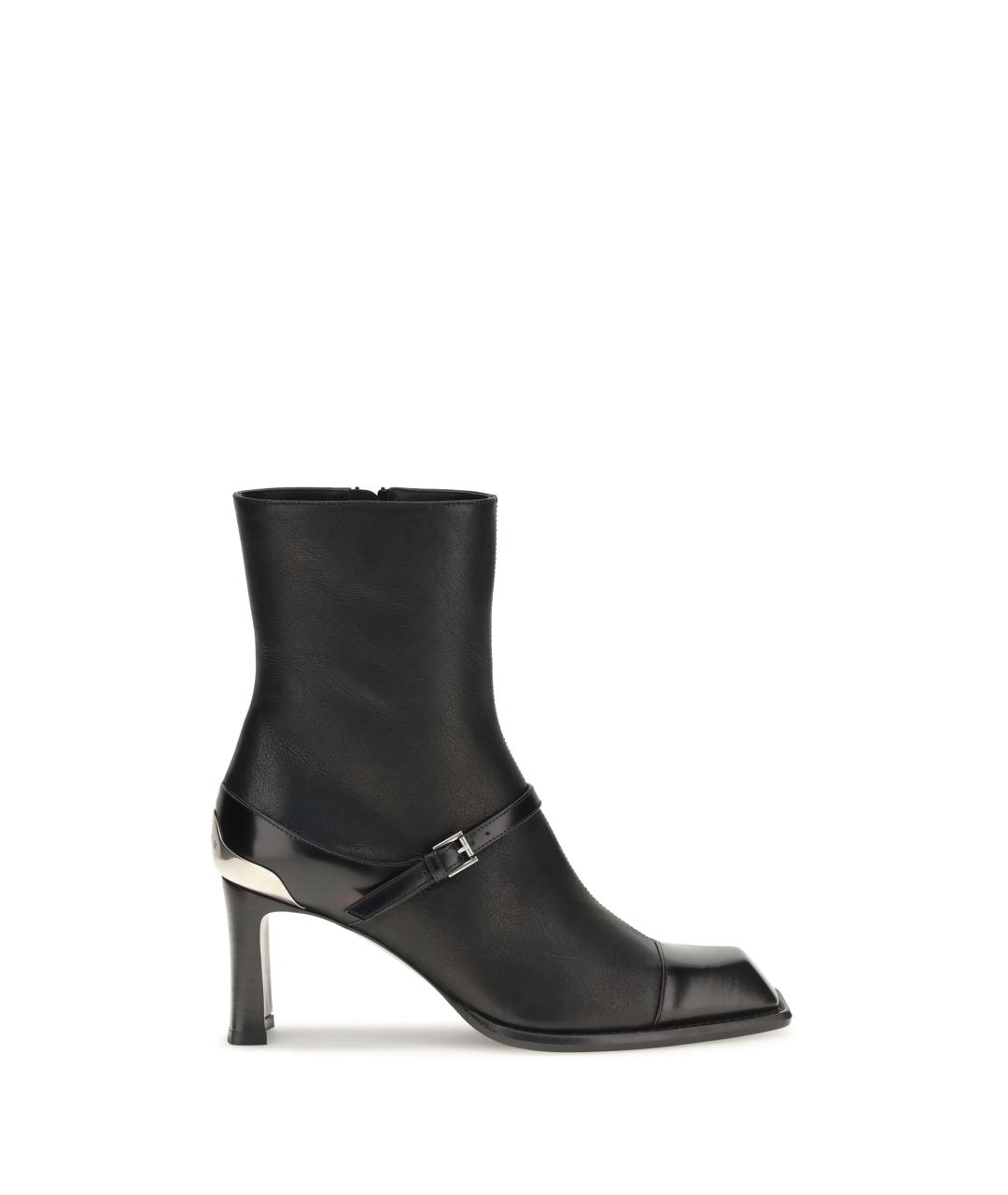 ALEXANDER MCQUEEN Черные кожаные ботильоны, фото 1