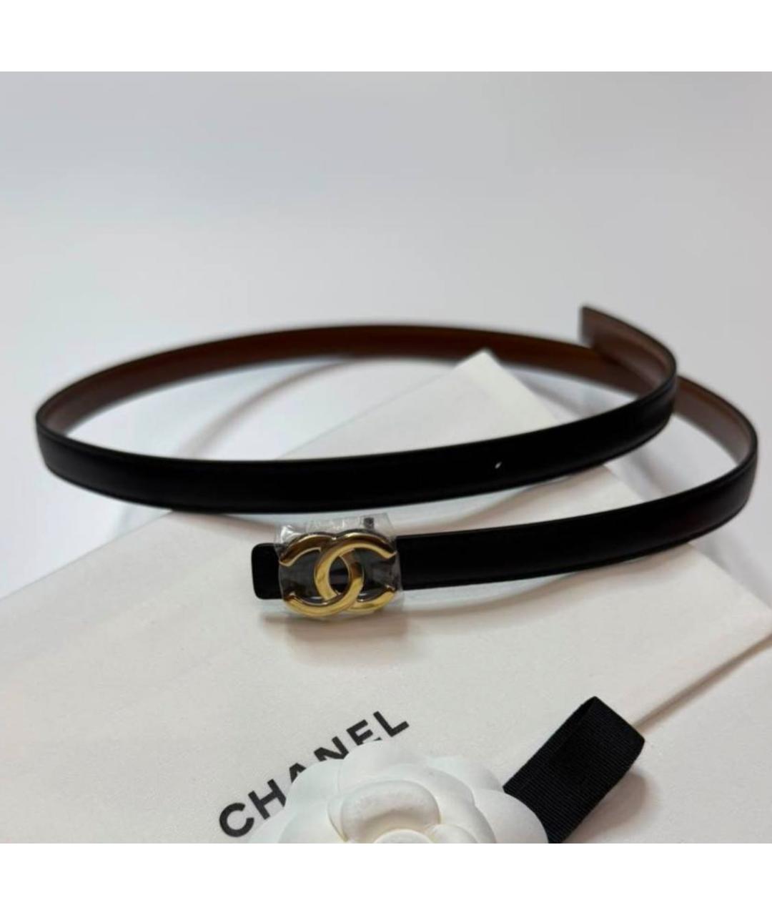CHANEL Черный кожаный ремень, фото 2