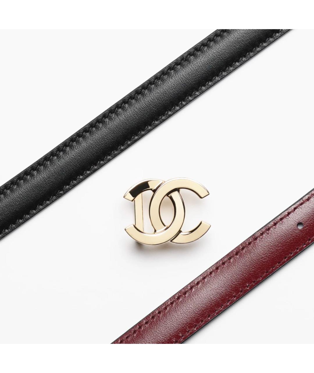 CHANEL Черный кожаный ремень, фото 3
