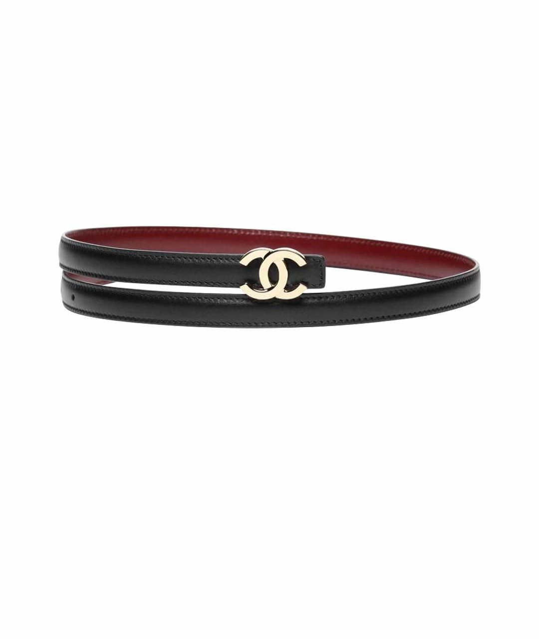 CHANEL Черный кожаный ремень, фото 1