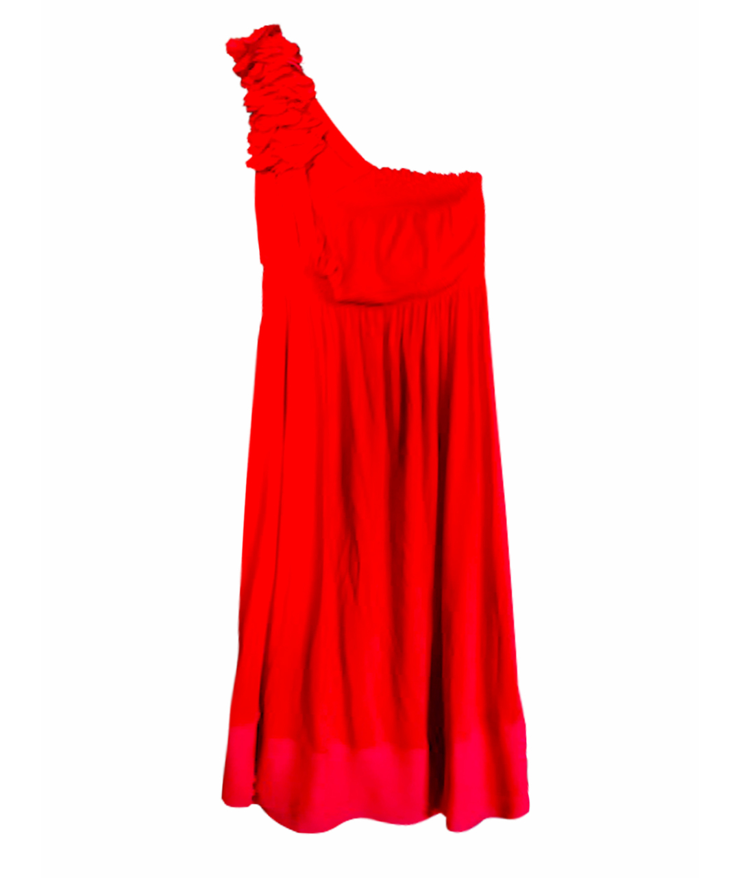 TWIN-SET Коралловое вискозное коктейльное платье, фото 1