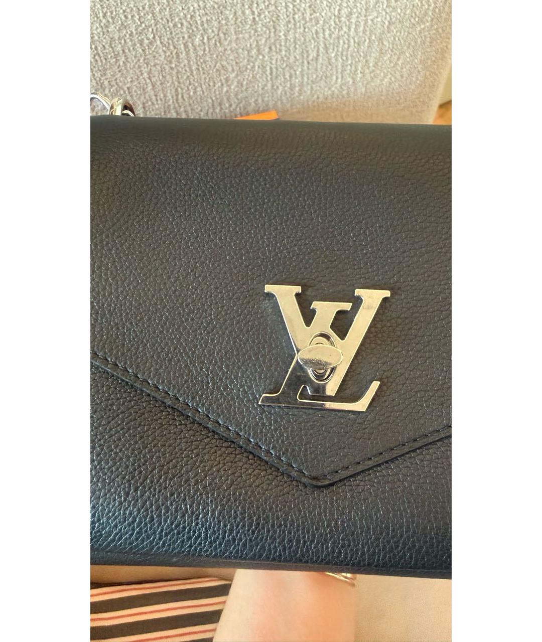 LOUIS VUITTON Черная кожаная сумка через плечо, фото 8
