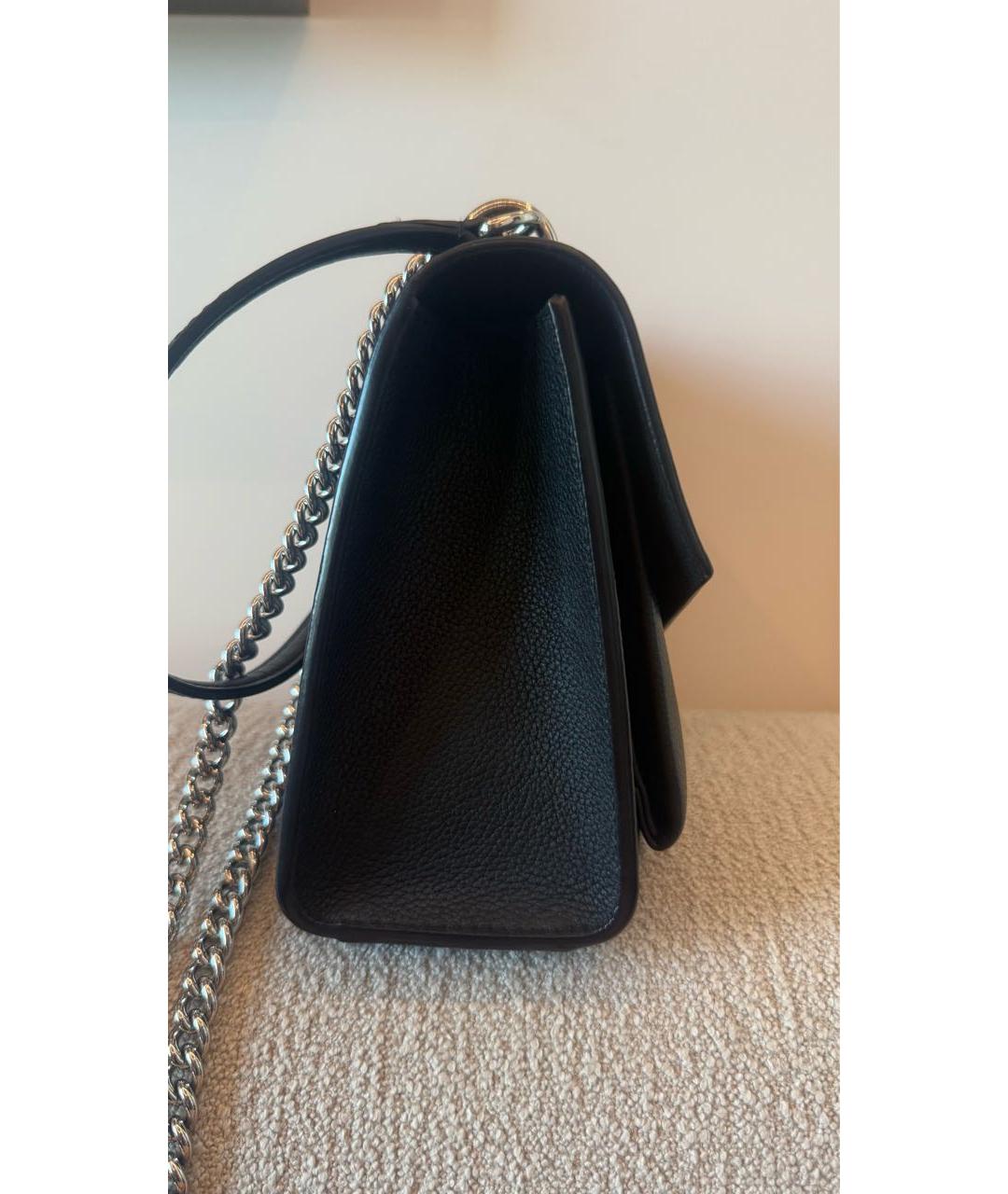 LOUIS VUITTON Черная кожаная сумка через плечо, фото 5