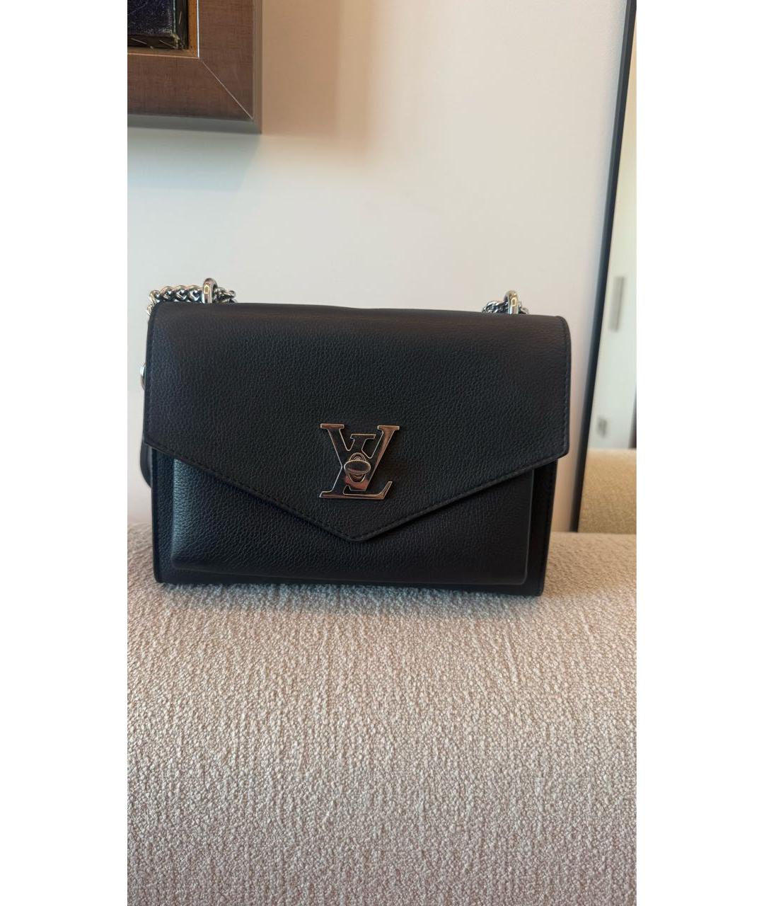 LOUIS VUITTON Черная кожаная сумка через плечо, фото 9