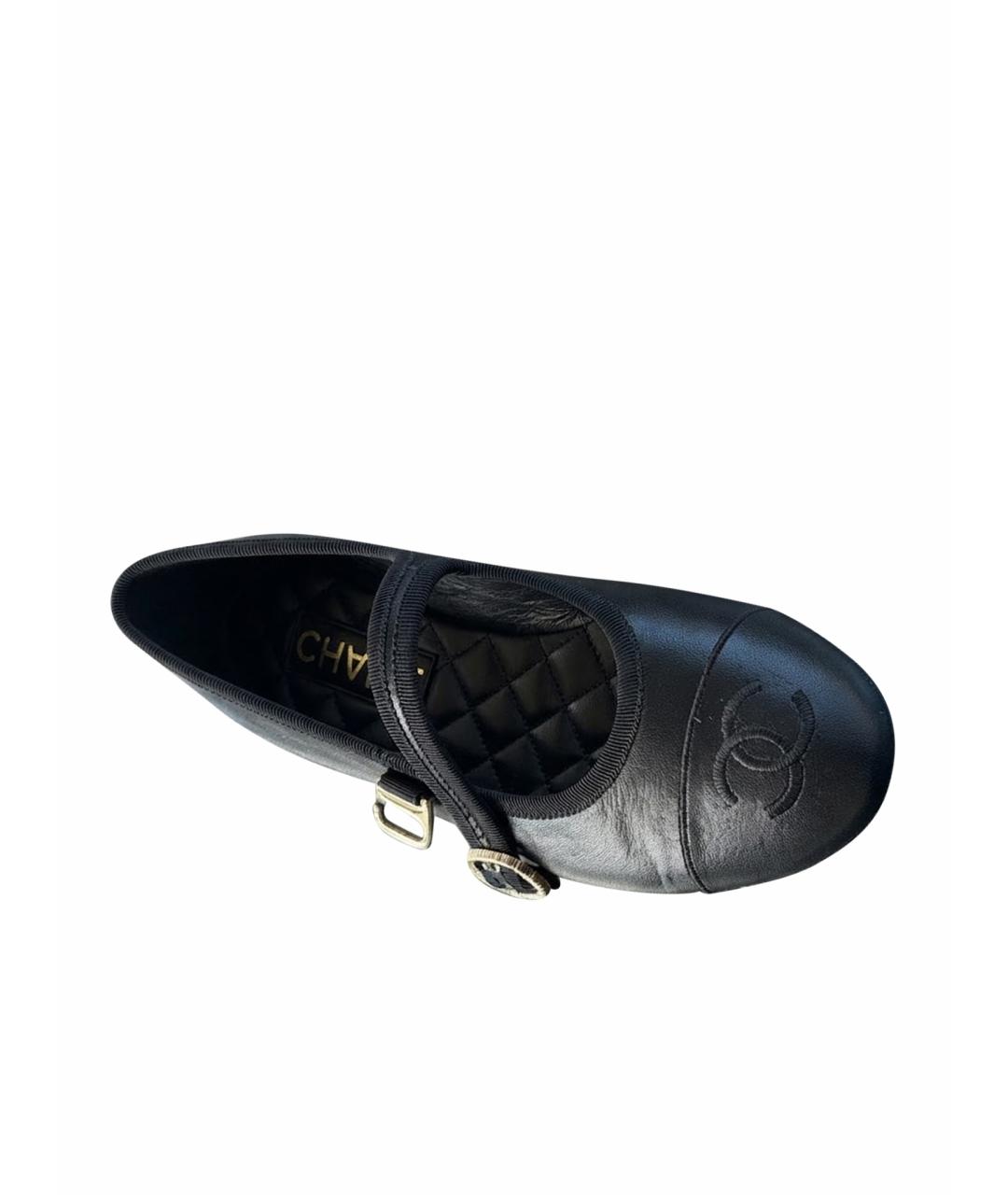 CHANEL Черные кожаные балетки, фото 1