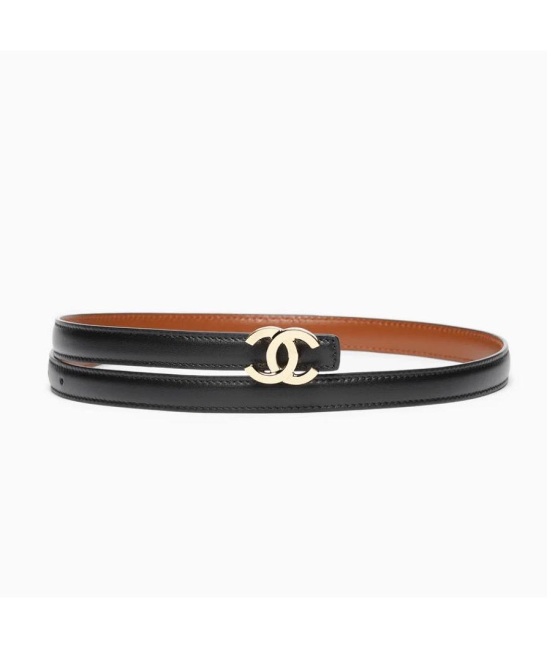 CHANEL Черный кожаный ремень, фото 4