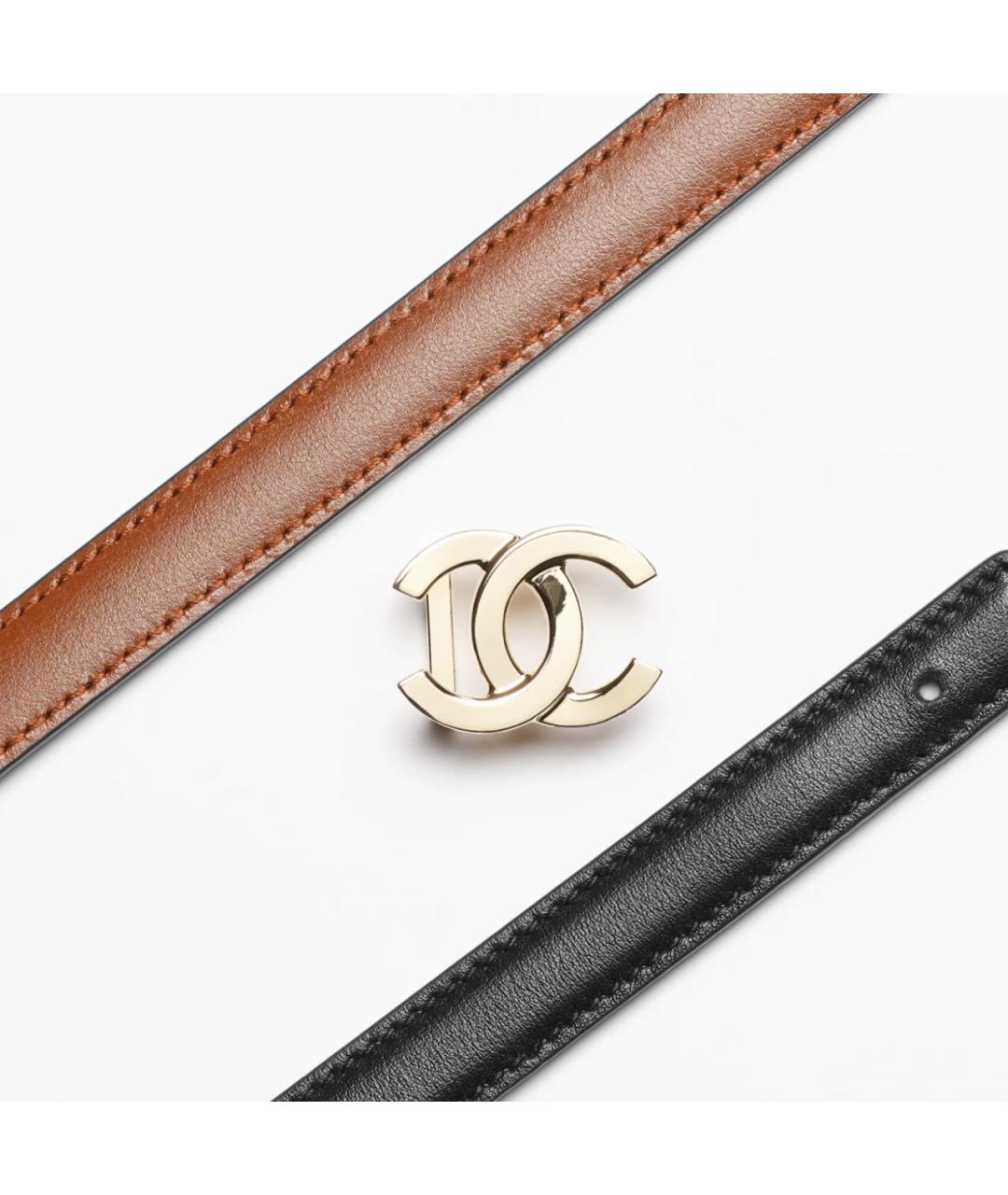 CHANEL Черный кожаный ремень, фото 3