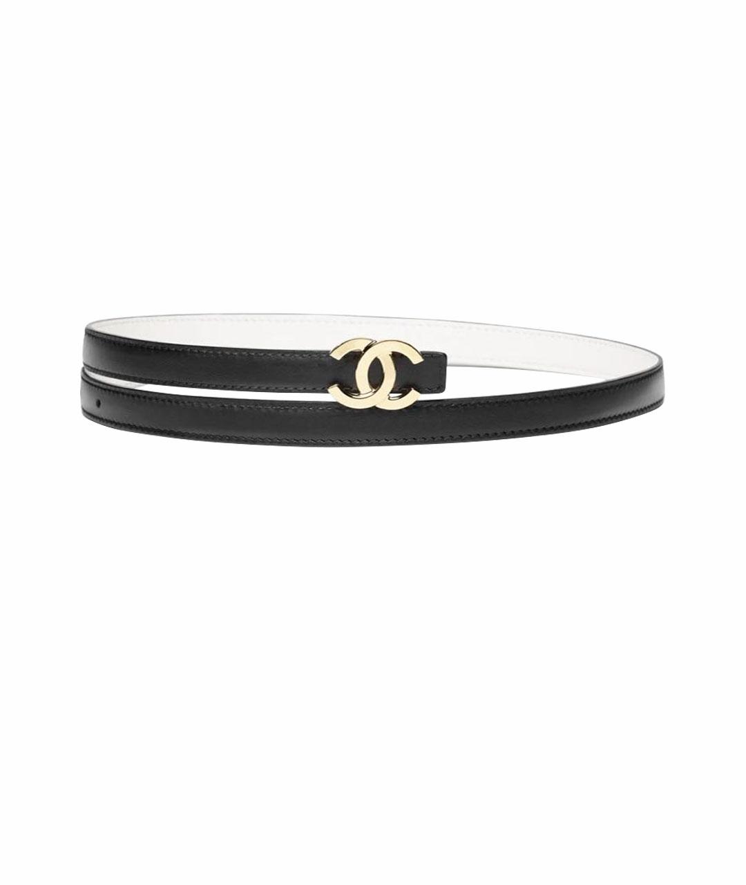 CHANEL Черный кожаный ремень, фото 1
