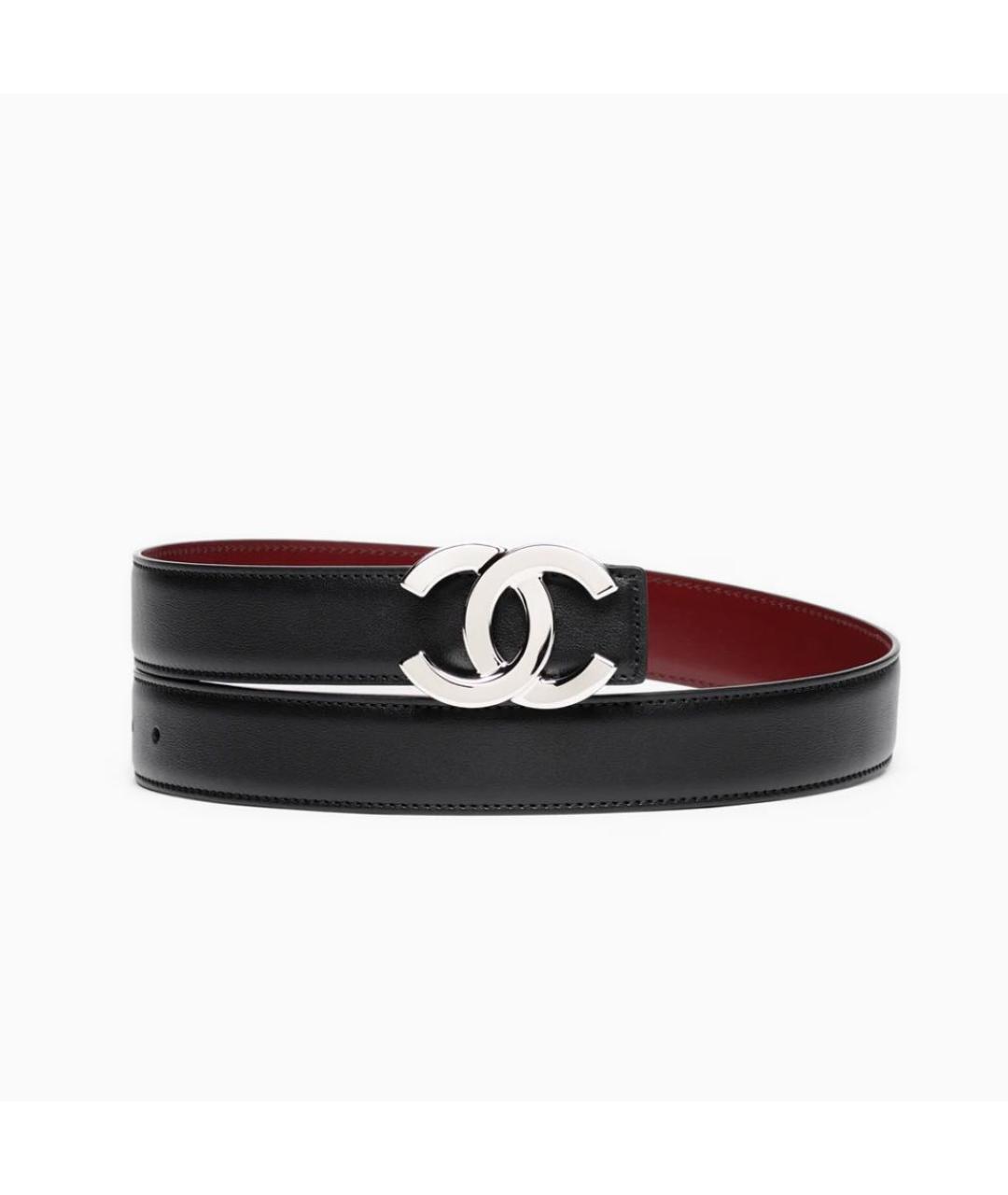 CHANEL Черный кожаный ремень, фото 5