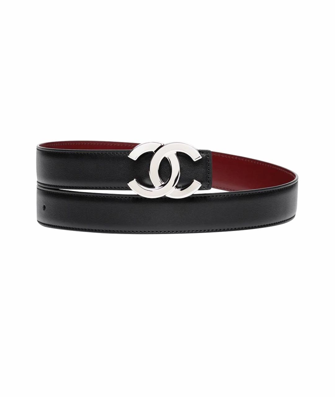 CHANEL Черный кожаный ремень, фото 1