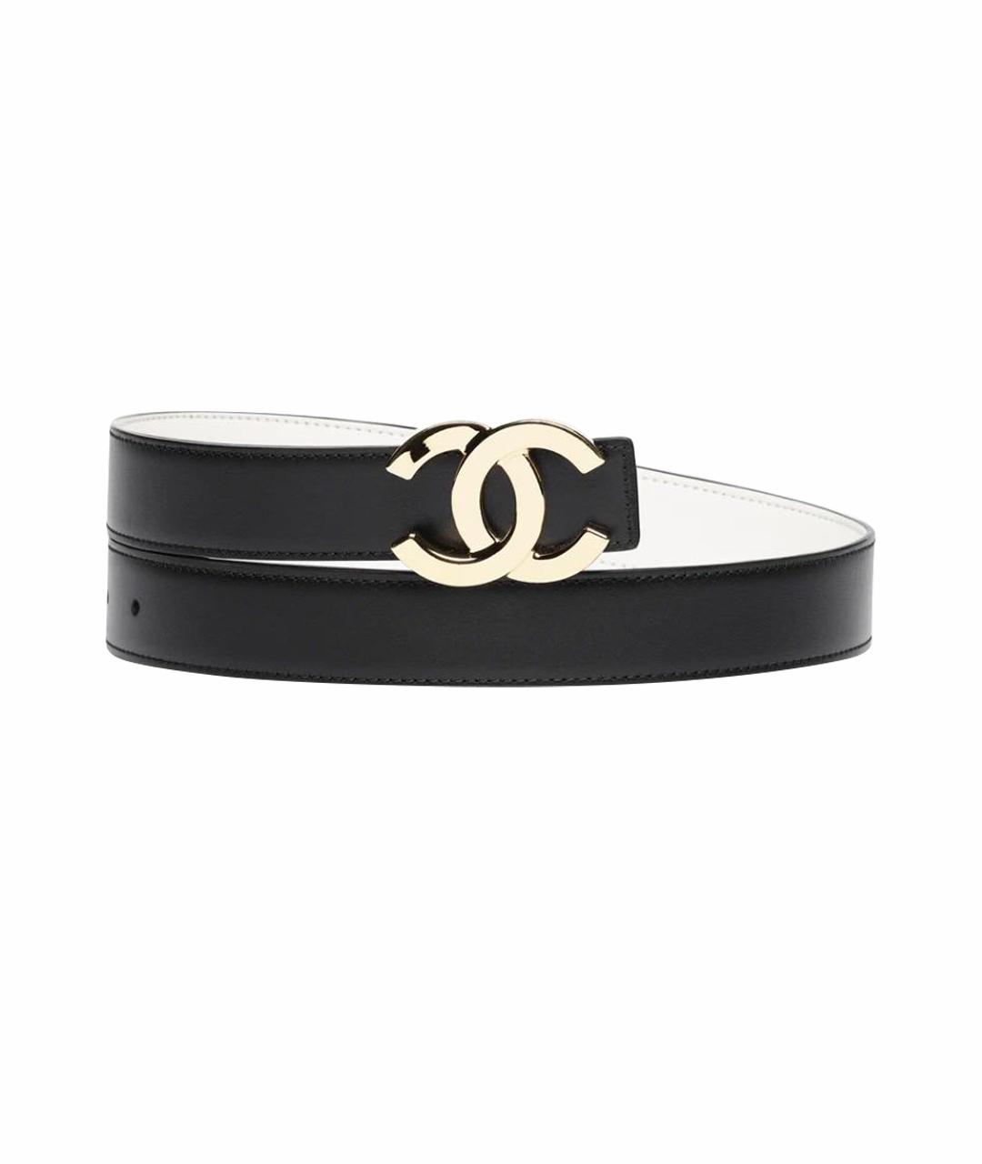 CHANEL Черный кожаный ремень, фото 1