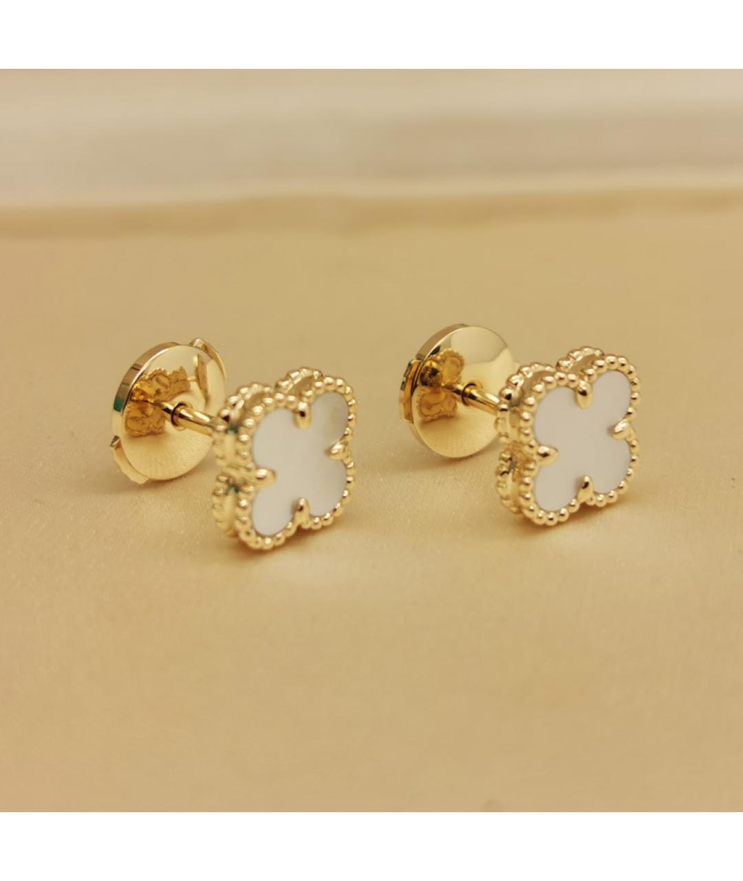 VAN CLEEF & ARPELS Белые серьги из желтого золота, фото 2