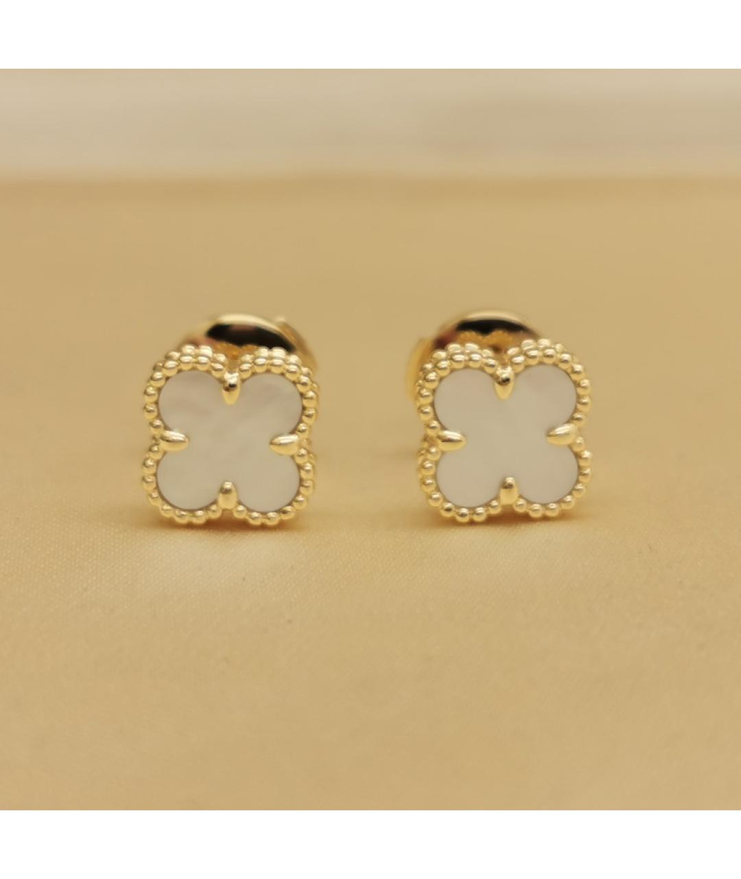 VAN CLEEF & ARPELS Белые серьги из желтого золота, фото 3