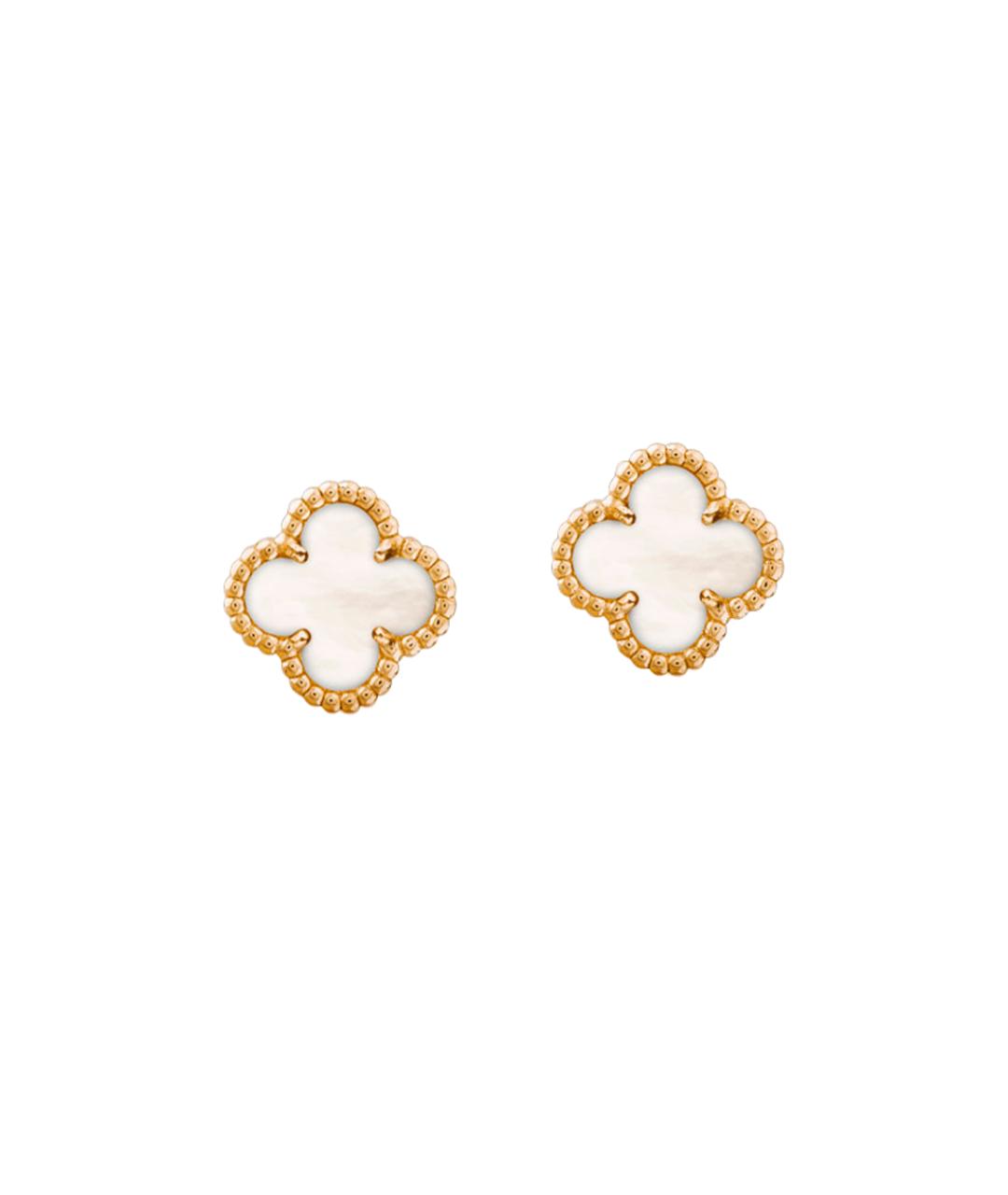 VAN CLEEF & ARPELS Белые серьги из желтого золота, фото 4