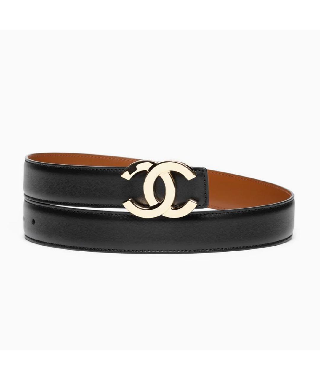 CHANEL Черный кожаный ремень, фото 4