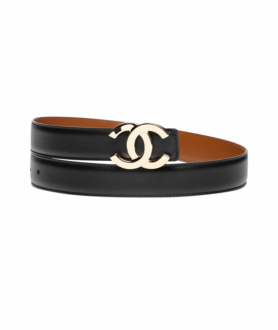 CHANEL Черный кожаный ремень, фото 1