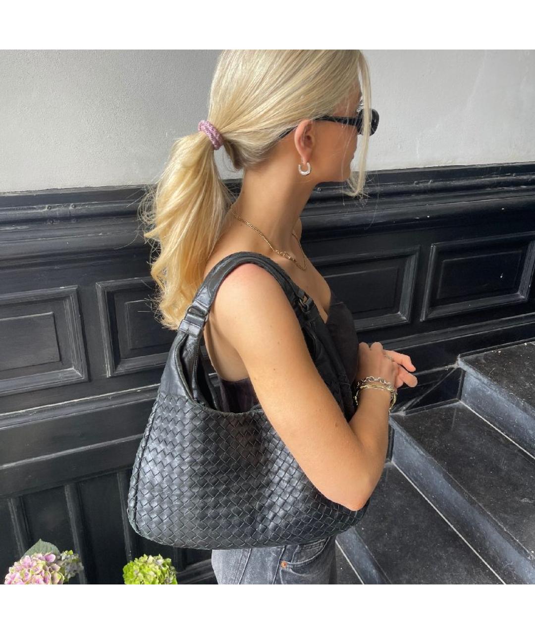 BOTTEGA VENETA Темно-синяя кожаная сумка через плечо, фото 9