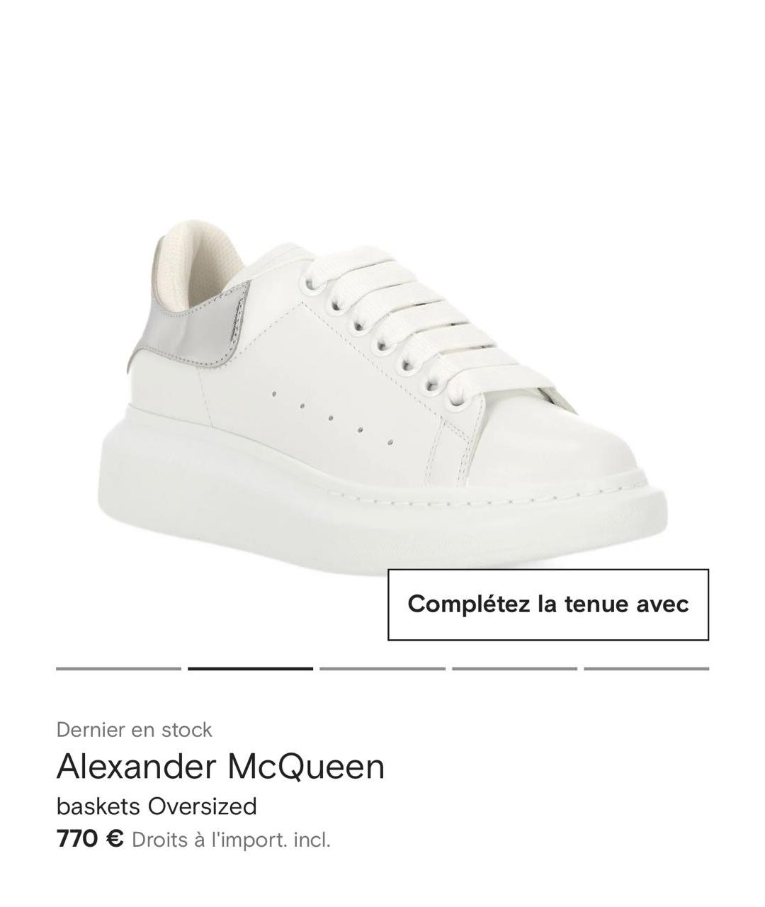 ALEXANDER MCQUEEN Белые кожаные кроссовки, фото 2