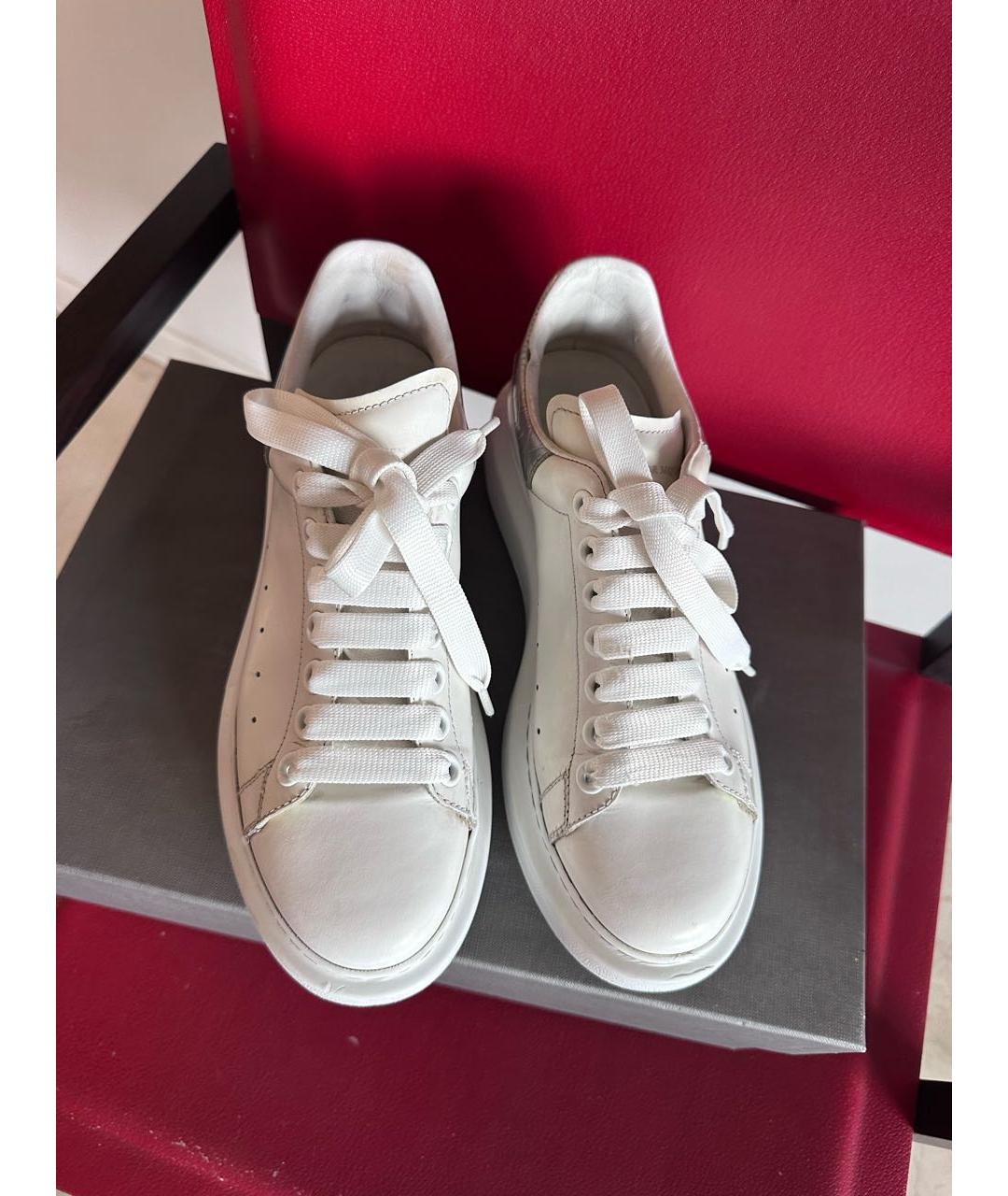 ALEXANDER MCQUEEN Белые кожаные кроссовки, фото 6