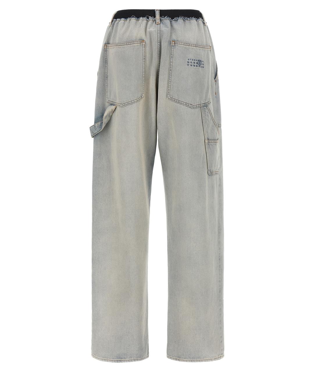 MM6 MAISON MARGIELA Голубые хлопковые прямые джинсы, фото 2