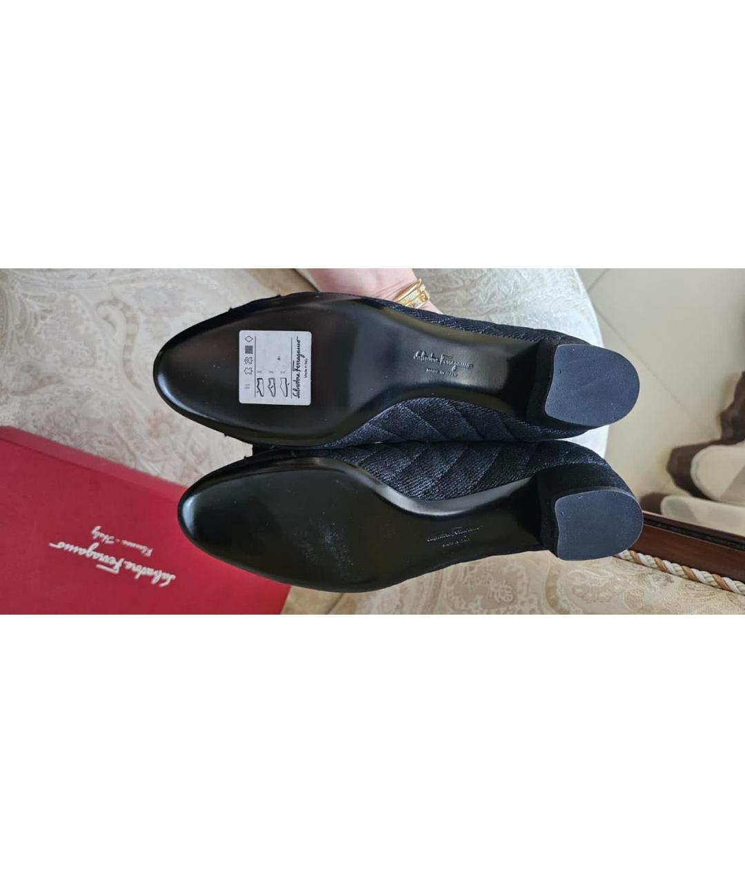 FERRAGAMO Черные нубуковые туфли, фото 3