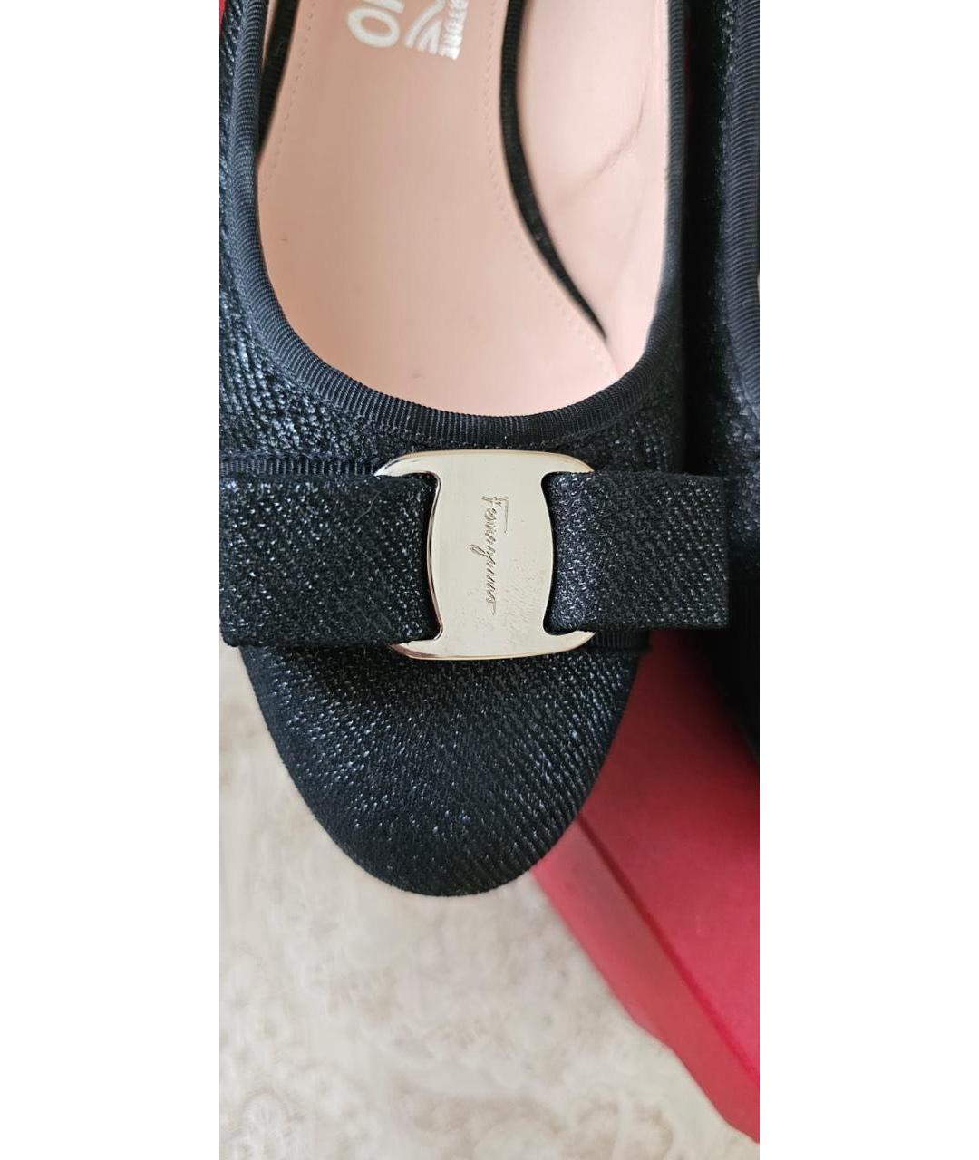FERRAGAMO Черные нубуковые туфли, фото 4