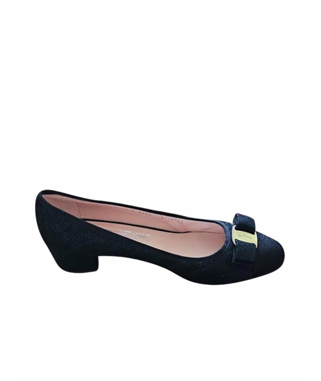 FERRAGAMO Черные нубуковые туфли, фото 1