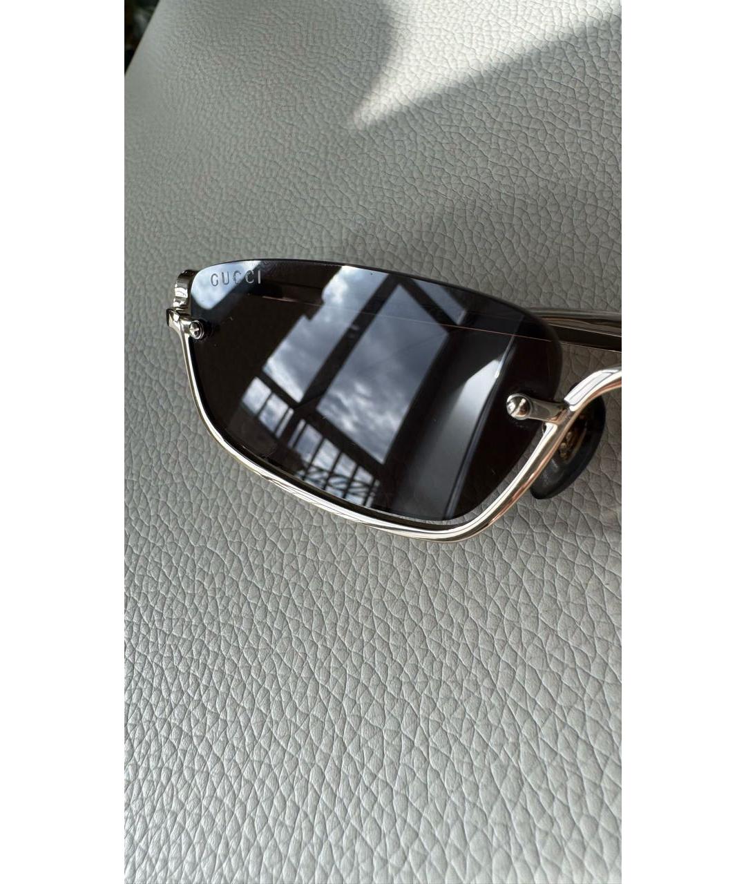 GUCCI Коричневые металлические солнцезащитные очки, фото 4