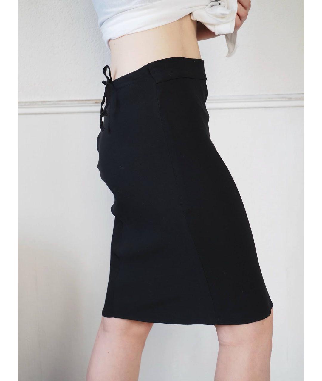 ANN DEMEULEMEESTER Черная вискозная юбка миди, фото 4
