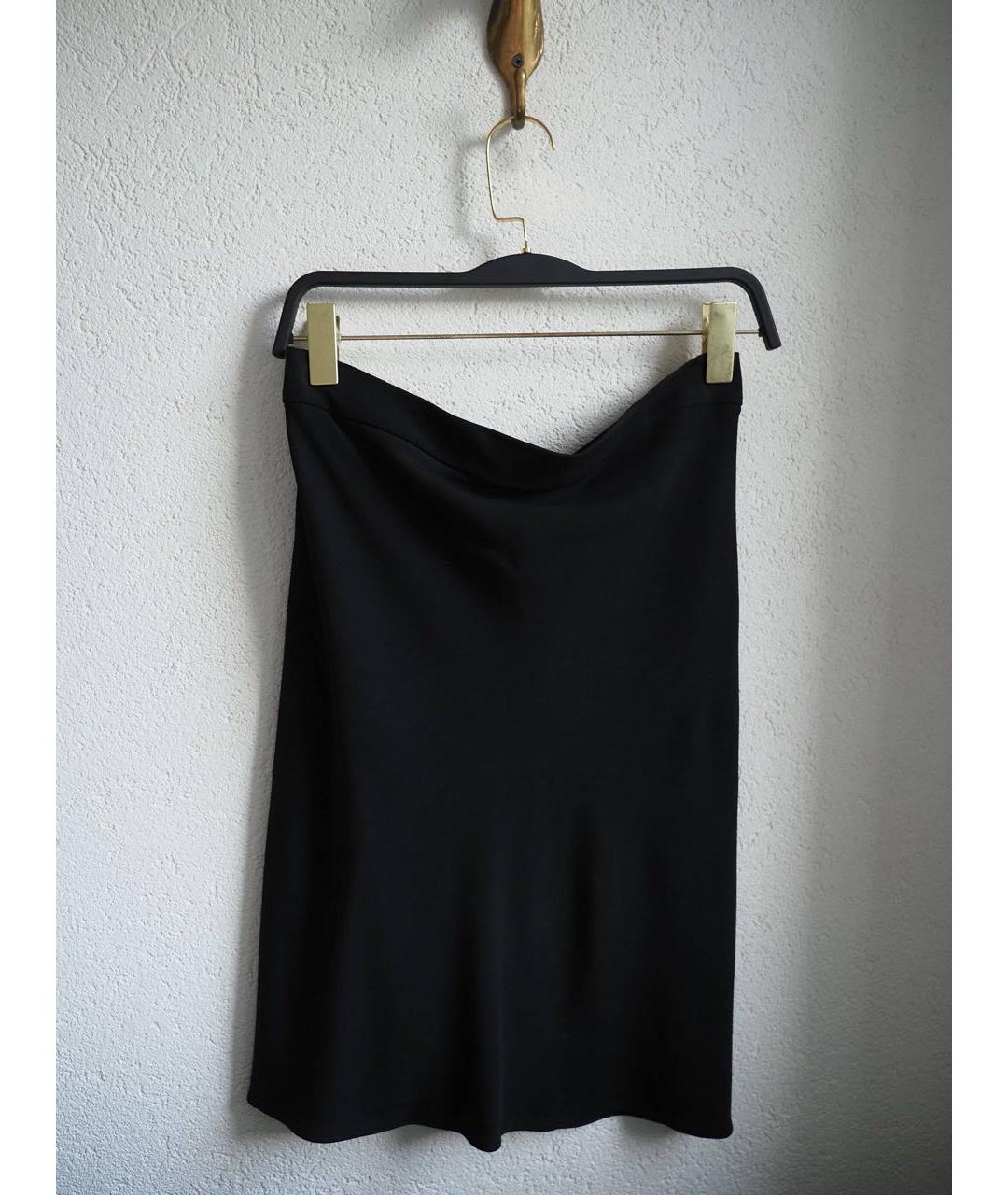 ANN DEMEULEMEESTER Черная вискозная юбка миди, фото 9