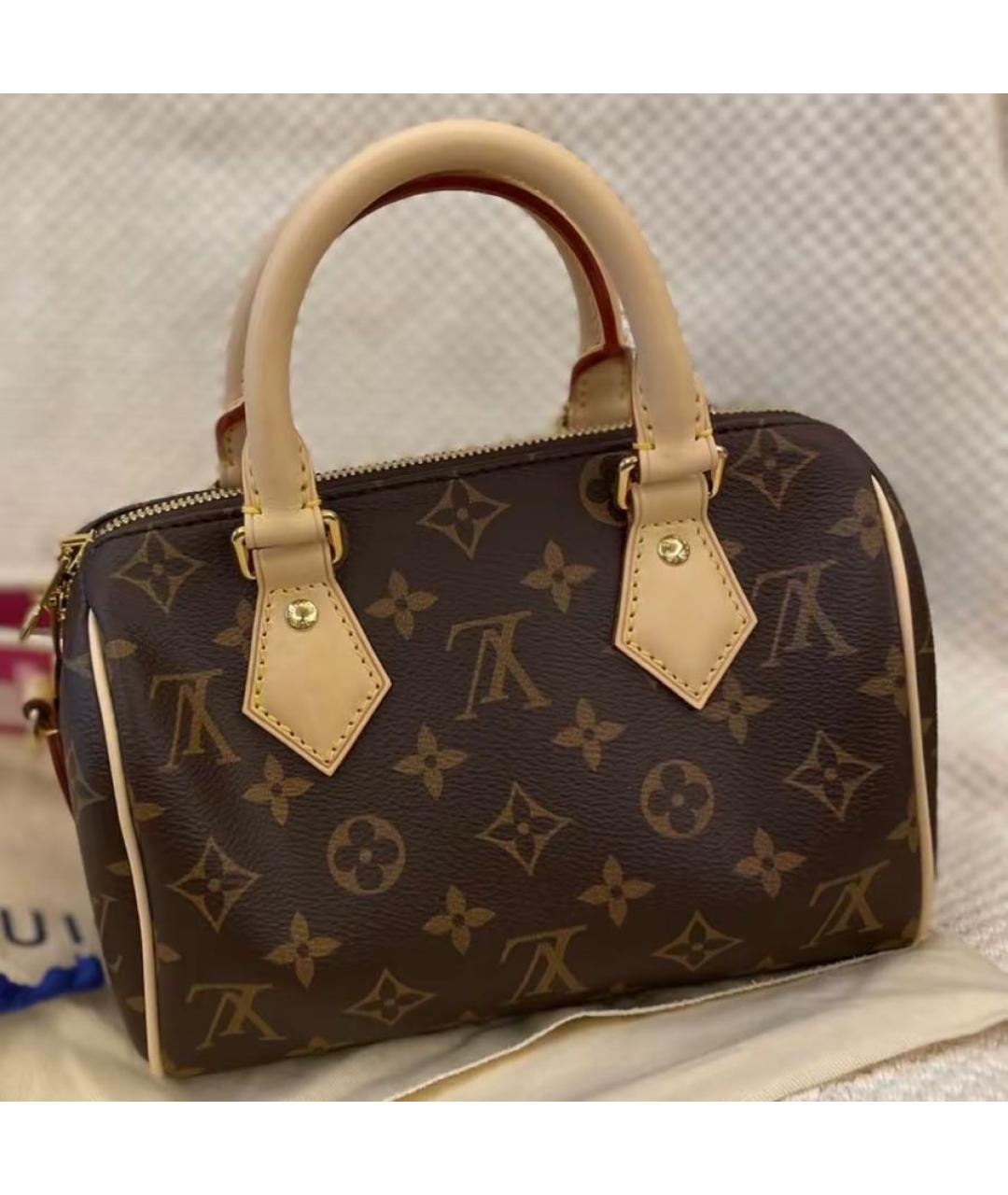 LOUIS VUITTON Коричневая сумка через плечо из канвы, фото 4