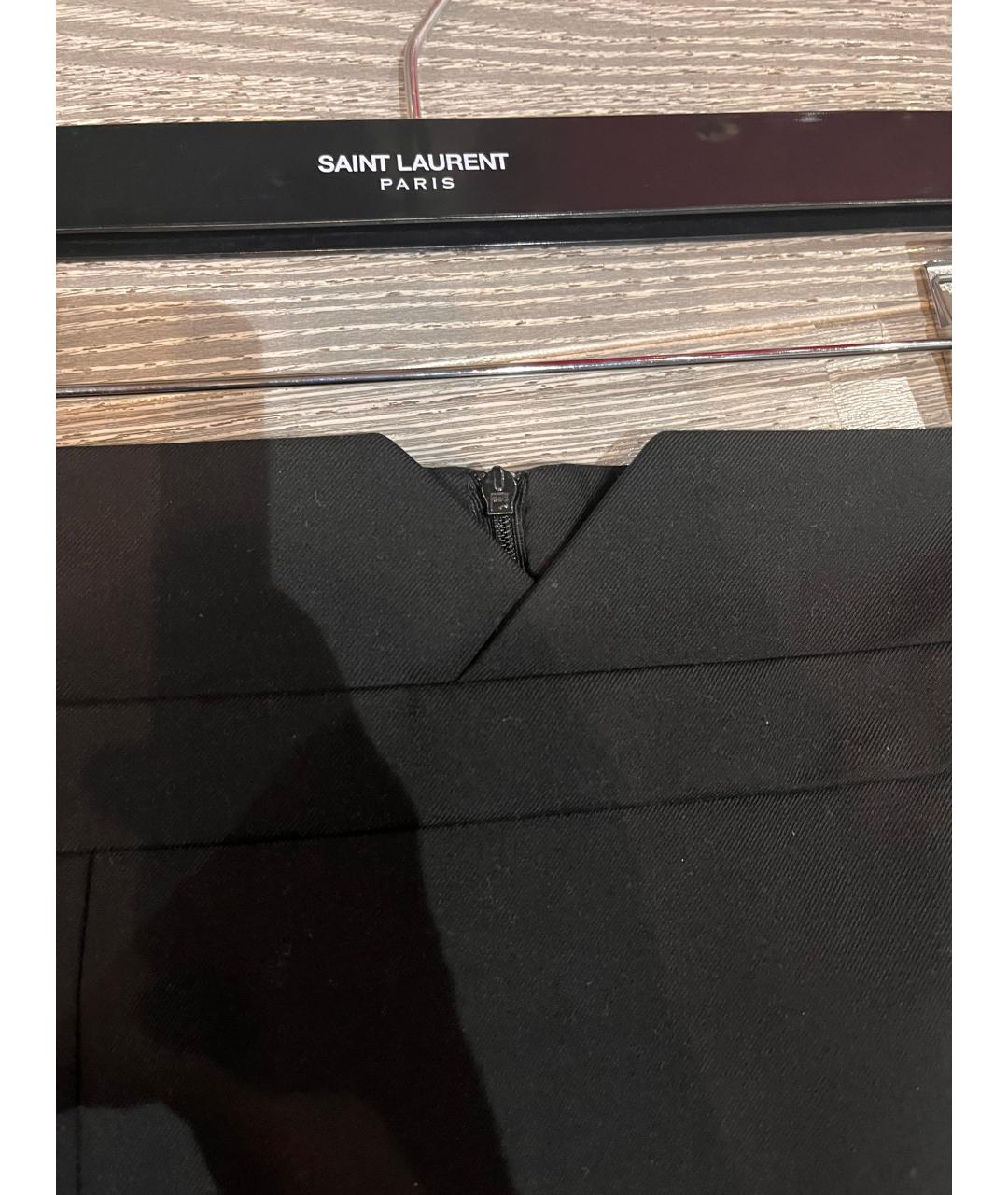 SAINT LAURENT Черная шерстяная юбка миди, фото 5