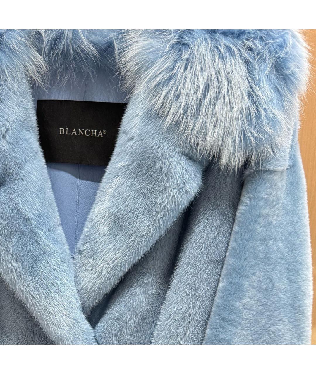 BLANCHA Голубая меховая шуба, фото 4