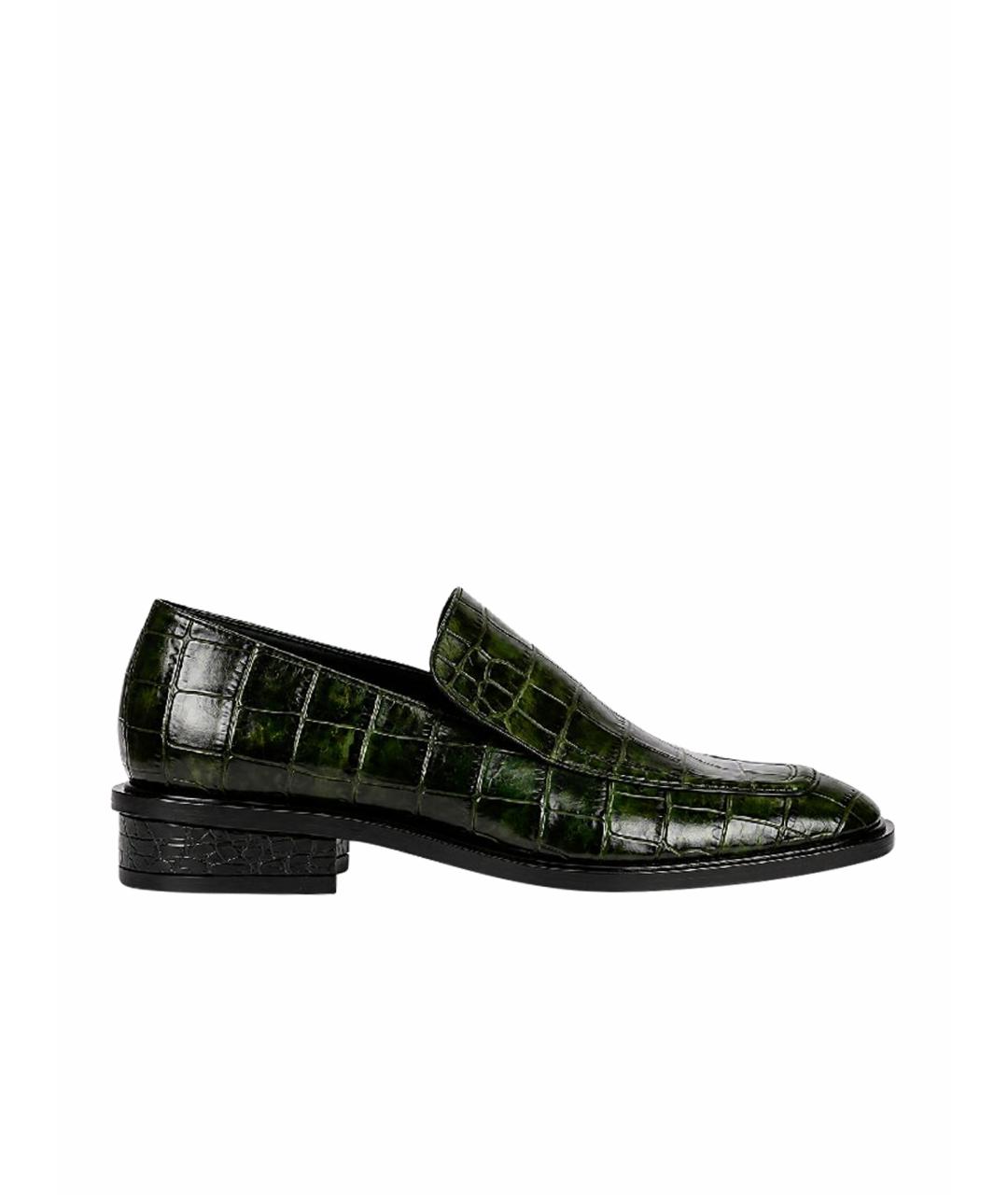 DRIES VAN NOTEN Зеленые кожаные лоферы, фото 1